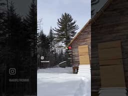 A few more weeks of melting snow and we’re back on the grind 🫠 #maine #offgridcabin #offgrid #cabin