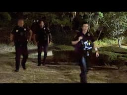 Police Raids On Homeless Sleeping Illegally At Night In Downtown Kissimmee, Florida