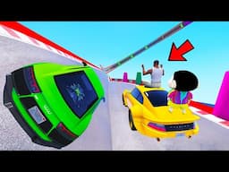 FRANKLIN TRIED DUAL TRACK WALLRIDE PARKOUR RAMP CHALLENGE IN GTA 5 | SHINCHAN and CHOP