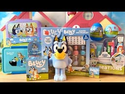 Asmr unboxing Bluey toys BENTO lunchbox new Bluey SOOO SQUISHY bathtub set Disney Junior no talking
