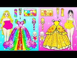 Rich Pregnant VS Rainbow Pregnant Makeup & Dress Up - Barbie Makeover Handmade - Woa Doll Channel