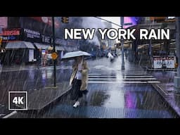Walking in the rain in NEW YORK - Relaxing Heavy Rain Ambience