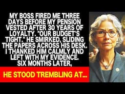 Boss fired me before pension after 30 years. I left with evidence. Later, he trembled at...