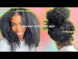 LACE? WHERE? 🔎GROWN FROM THE SCALP! NEW NATURAL CURLY NEWBORN EDGES 360 GLUELESS WIG ASHIMARYHAIR