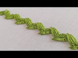 Beautiful leaves borderline embroidery design tutorial