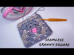 Left Handed crochet : Seamless Granny square Easy for beginners