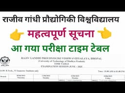 Rgpv Exam Time Table Latest Update