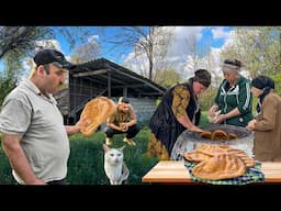 Grandma Went to a 2-Century-Old Watermill and Made Fresh Flour from Wheat and Baked Wheat Bread
