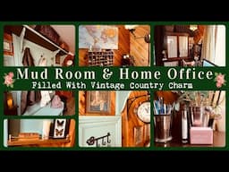 Cozy & Comfortable Cottage Mud Room:Home Office #diy #thriftydecorating #cottagecore #homedecor