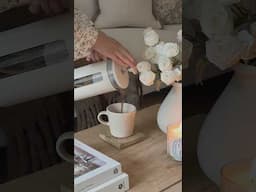 cosy mornings in march ☕️🥼📖☁️🕯️ #morningroutine