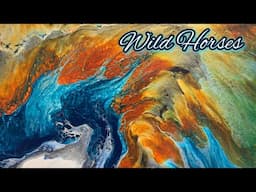 Wild Horses ✨️ Shimmering Southwestern Modern Minimal Acrylic Pour