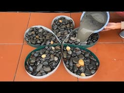 Super Ideas from Pebble Mosaic And Cement. Make  Coffee Table And Flower Pots At Home