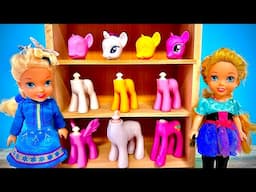 Elsa and Anna toddlers customize a pony