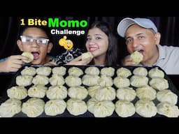 1 BITE MOMO EATING CHALLENGE @BudaBudiVlogs @MeroNepaliKitchen