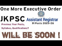 EXCUTIVE ORDER-ASSISTANT REGISTRAR 91 post #jkpsc