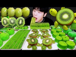 ASMR MUKBANG | 직접 만든 갤럭시 꿀젤리 그린 디저트 아이스크림 먹방 & 레시피 DESSERT GALAXY HONEY JELLY CANDY