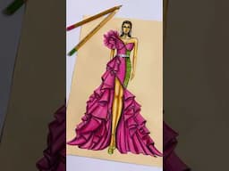 Fashion Illustration in Pencil Colours 🌷✍🏼 #artstudiobysrabani #dressdrawing