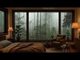 Heavy Rain Sounds for Sleep - Rain Sounds in Cozy Bedroom without Thunder - 3 Hours