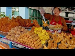 Non-Stop Frying! Under $1 Fried Chicken, Fried Frog, Crispy Wonton, Shrimp Bread | Khmer Street Food