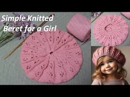 Simple Knitted Beret for a Girl on Two Needles for Beginners [step by step]
