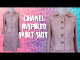 How I made a CHANEL Inspired Skirt Suit, How to sew a blazer, How to sew a skirt with Lining