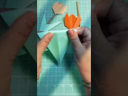 Tulipa Origami Dobradura #diy #origami #dobradura #alinnemarques #origamifacil #tulipa #tutorial