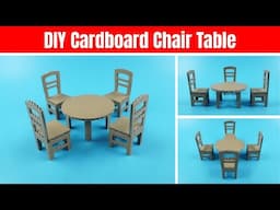 How to Make Mini Chair Table from Cardboard | DIY Cardboard Chair Table | Cardboard Craft Idea