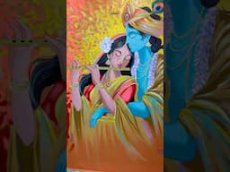 Radha Krishna painting on wall by Neelim Mahanta