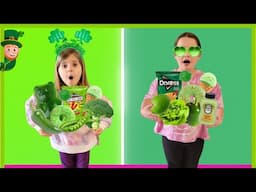 Food Challenge! Who can eat the MOST green food! 💚