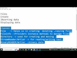 Files I/O in C sharp