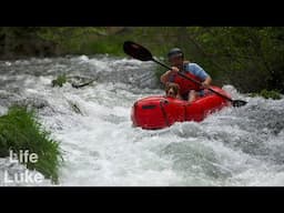Packrafting a clear mountain stream: Hat Creek