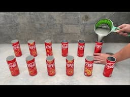 Recycle coca cola cans, plastic baskets and electric fans / Tips for making simple cement pots