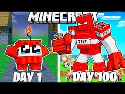 I Survived 100 Days as a TNT GOLEM in Minecraft!