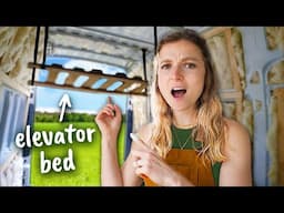 We Built an Elevator Bed in our Van
