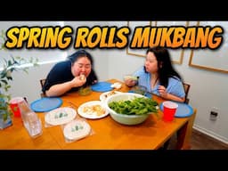 Giant Shrimp Spring Rolls and Fried Fish Mukbang + Green Sauce 먹방 Eating Show! (Wrapping + Eating)