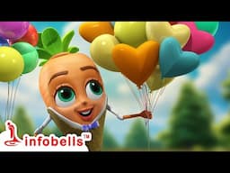 রঙিন রঙিন বেলুন - Colour Colour Balloons | Bengali Rhymes for Children | Infobells #gubbarewala