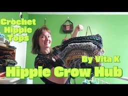 CROCHET HIPPIE TOPS I took apart 2 cardigans and made 9 tops