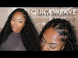 Natural No Leave-Out QUICKWEAVE Method + Lucious deep wave hair ft. curlyme