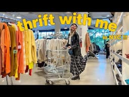 come thrift with me in NEW YORK CITY AHH!! thrifting vintage y2k/90s (I'm shocked by these FINDS)
