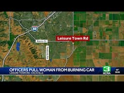 Vacaville police pull woman from burning car, 2 others escape vehicle