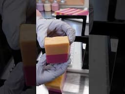 The Cut! Lemon Rosewater Soap #moriversoap #soapcutting #soapmaking #handcraftedsoap