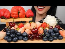 THE BEST FRUIT PLATTER WITH WHIPPED CREAM (ASMR EATING SOUNDS) NO TALKING | SAS-ASMR