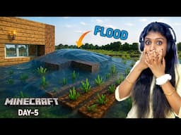 MINECRAFT DAY 5 - Wheat Farming Turned Into Mega Flood 🌾😱 !!