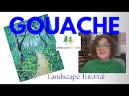 Forest Landscape Painting in Gouache