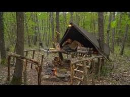 3 Days SOLO SURVIVAL CAMPING - Building Warm BUSHCRAFT SHELTER