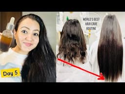 1 Week Hair Transformation (Day 5): Stop Hair Fall, Get Double Density & Soft Shiny Long Hair