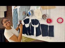 Making a corset dress! | Sewing the denim corset