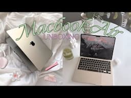 Macbook Air M3 Unboxing | setup for students, best apps, aesthetic customization!