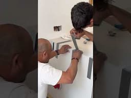 Installation of a giant ceramic kitchen worktop. pt4