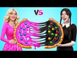 Wednesday vs Barbie Cooking Challenge | Pink vs Black Cake Decorating by Turbo Team